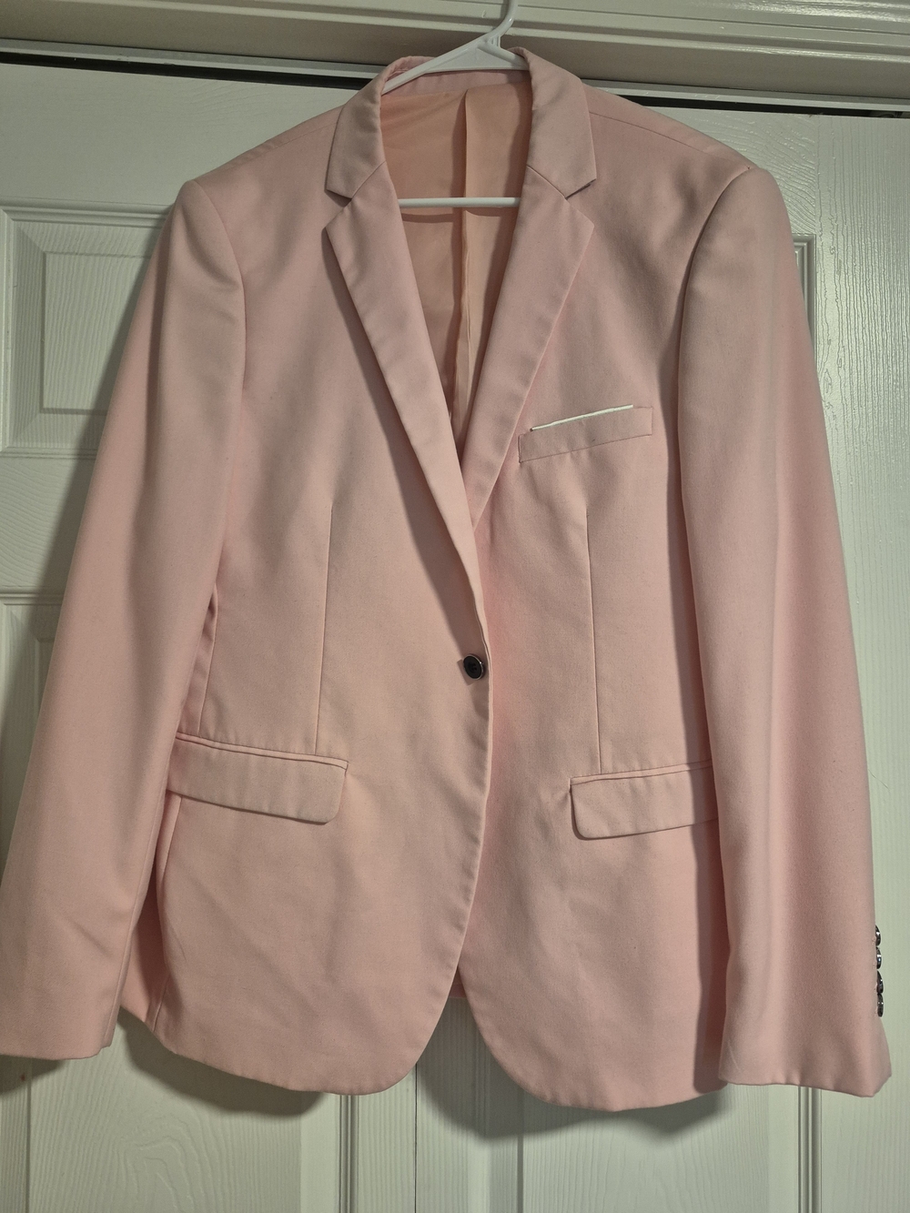 Unbranded Men's Blush Pink Single-Button Blazer
